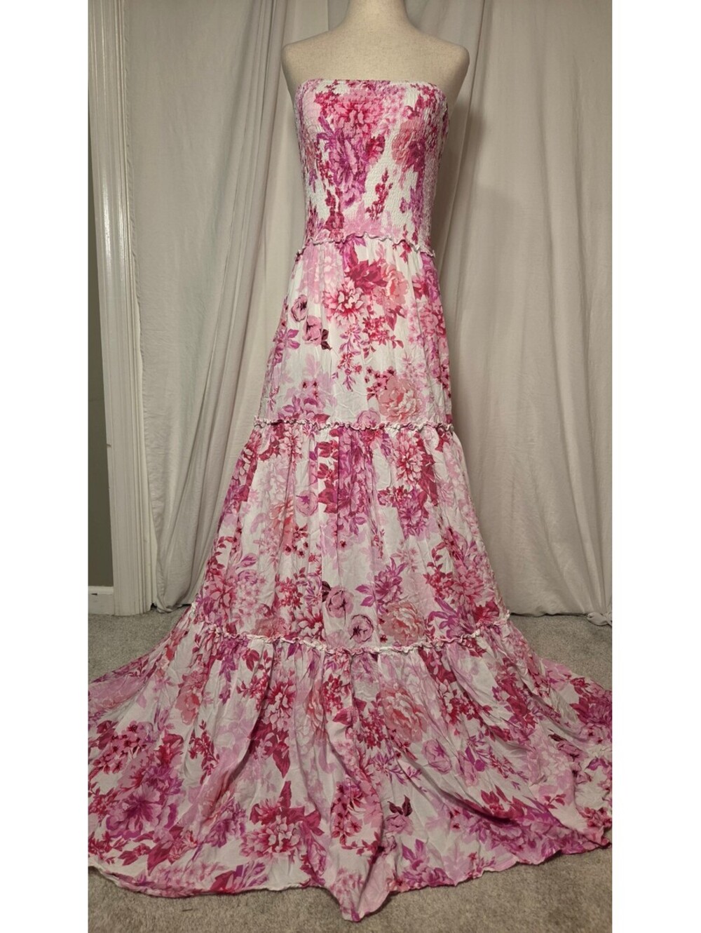 Abel the lable strapless maxi dress size xs